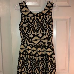Boutique cream and black pattern dress